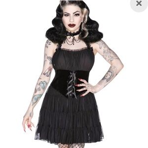 Killstar Black Skye Scraper Burlesque Dress